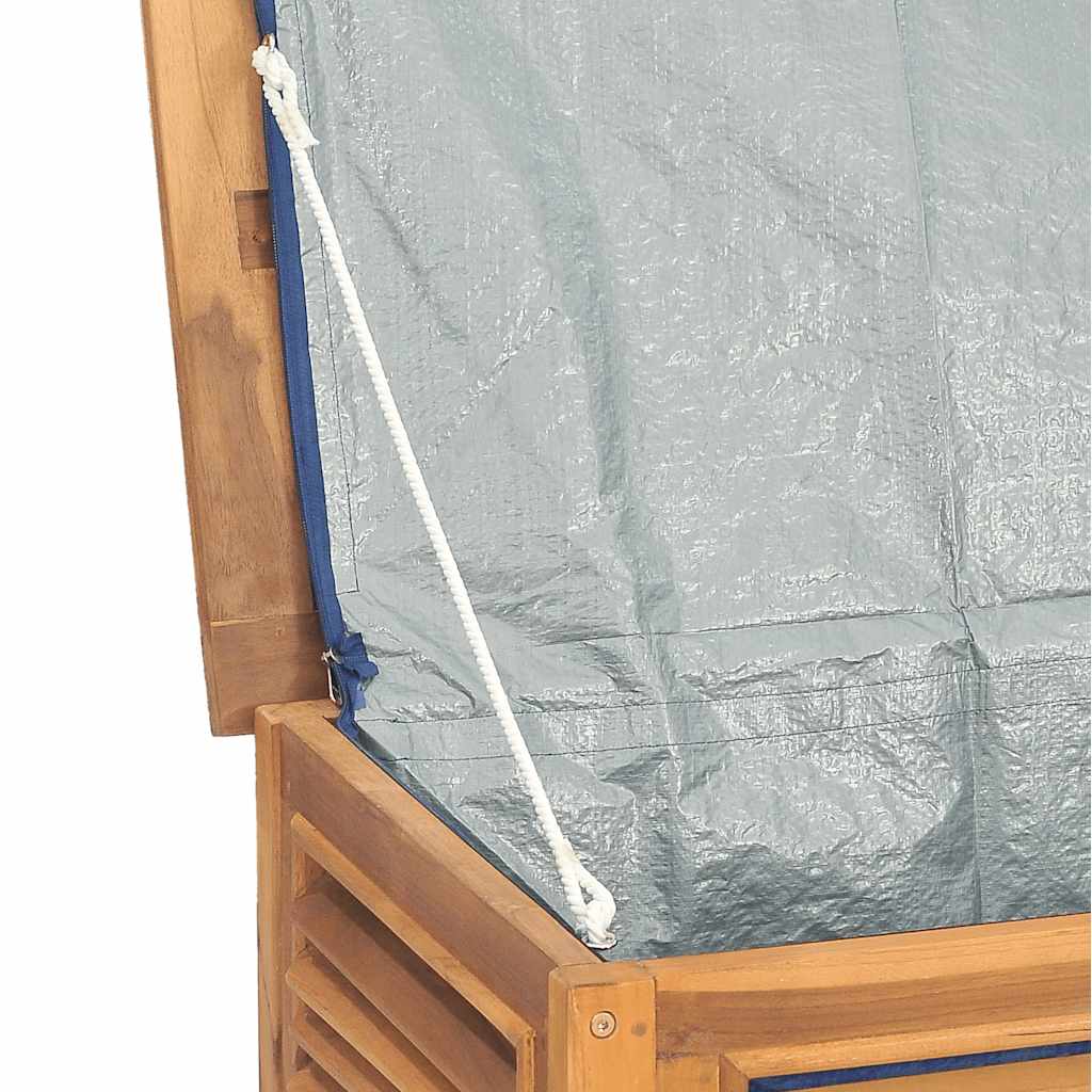 Garden Storage Box With Bag Solid Wood Teak