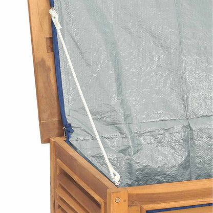 Garden Storage Box With Bag Solid Wood Teak
