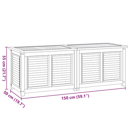 Garden Storage Box With Bag Solid Wood Teak