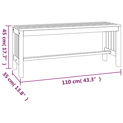 Garden Bench 110 Cm Solid Wood Eucalyptus