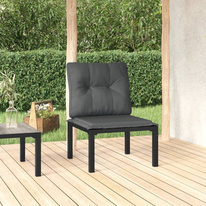 4 Piece Garden Lounge Set Black And Grey Poly Rattan
