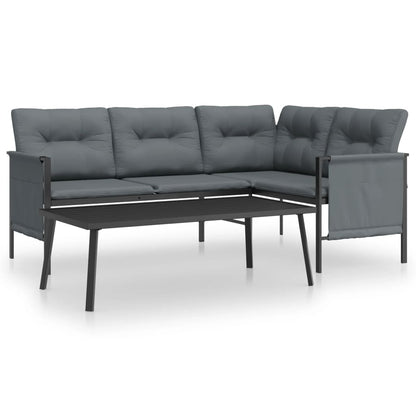 2 Piece Garden Lounge Set Anthracite Steel