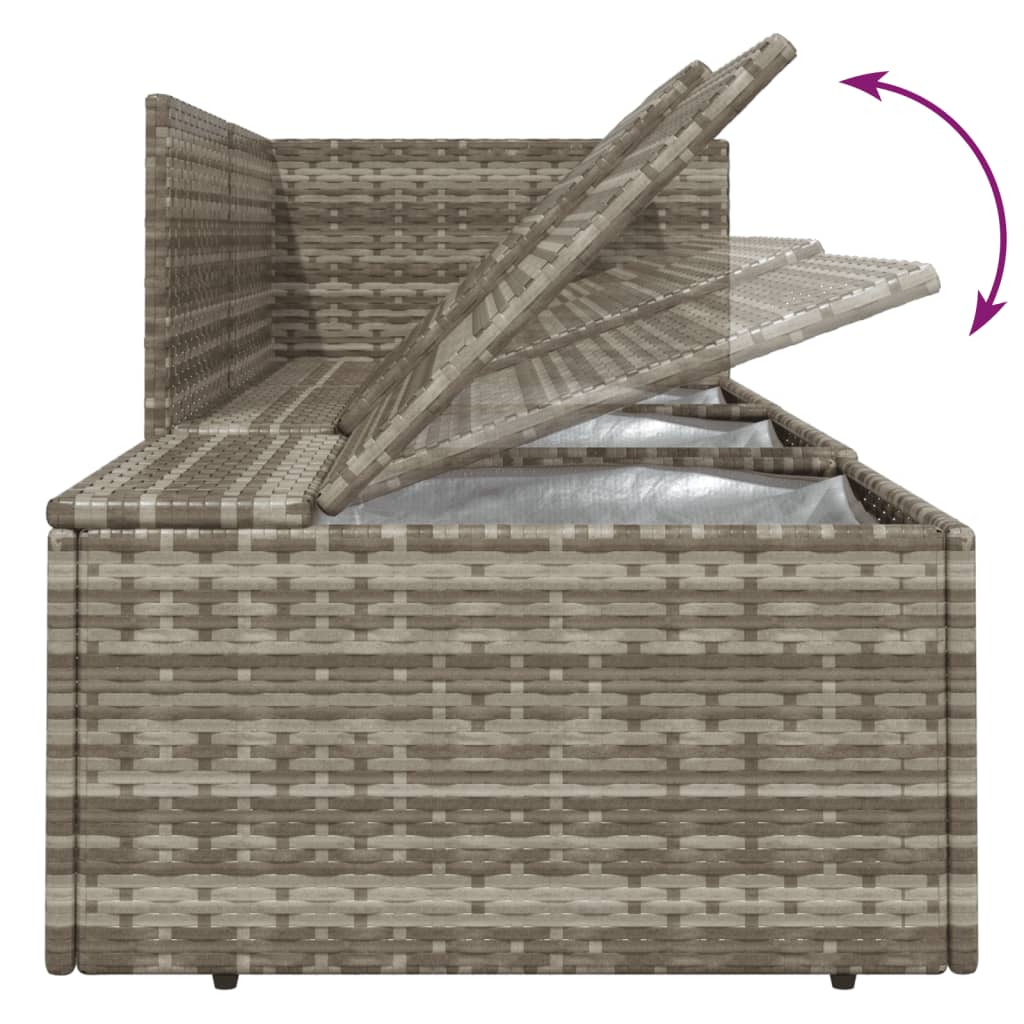 5 Piece Garden Lounge Set With Cushions Grey Poly Rattan
