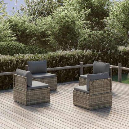13 Piece Garden Lounge Set With Cushions Grey Poly Rattan
