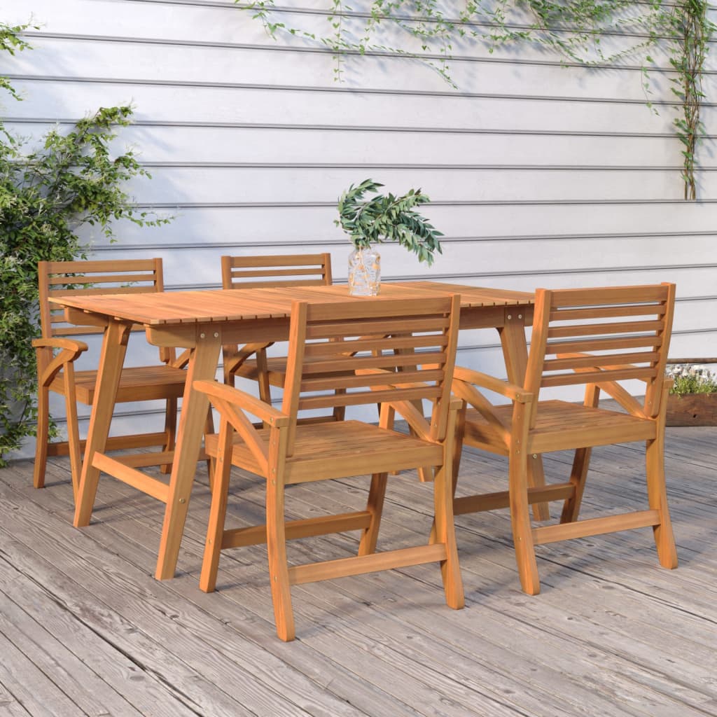 Garden Chairs 2 Pcs 58X58X87 Cm Solid Wood Acacia