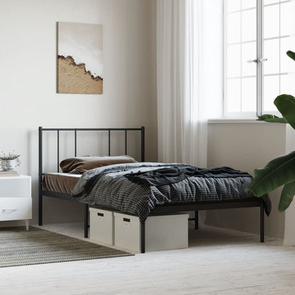 Metal Bed Frame Without Mattress With Footboard