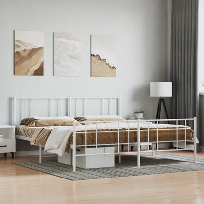 Metal Bed Frame Without Mattress With Footboard