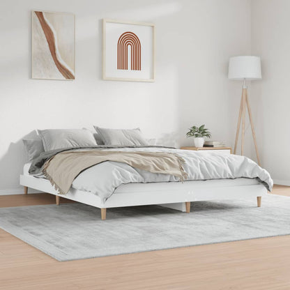 Bed Frame Without Mattress White 150X200 Cm Engineered Wood