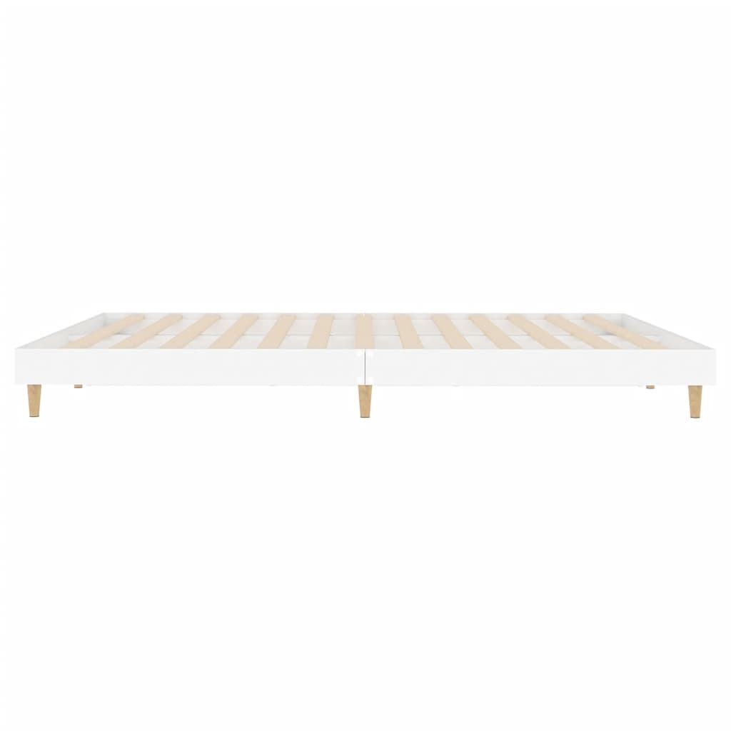 Bed Frame Without Mattress White 150X200 Cm Engineered Wood