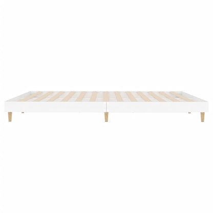 Bed Frame Without Mattress White 150X200 Cm Engineered Wood