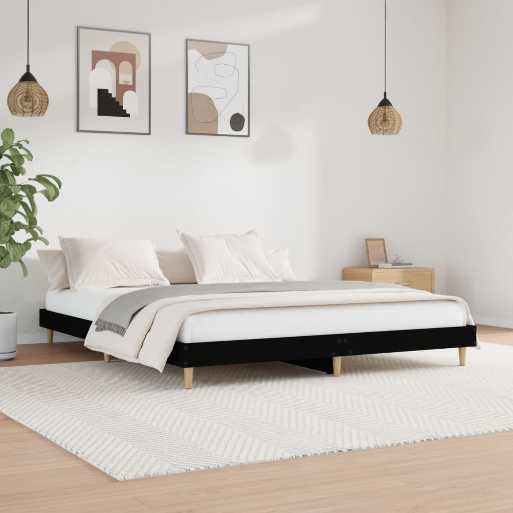 Bed Frame Without Mattress 183X203 Cm King Engineered Wood