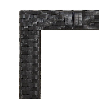 5 Piece Garden Dining Set With Cushions Black Poly Rattan
