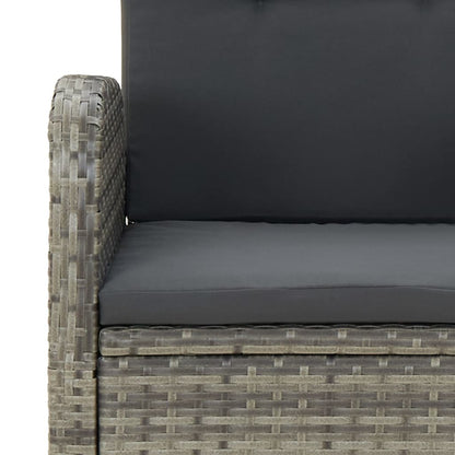 9 Piece Garden Dining Set With Cushions Grey Poly Rattan