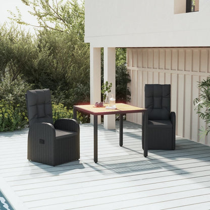 5 Piece Garden Dining Set With Cushions Grey Poly Rattan