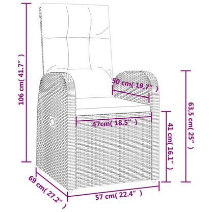 5 Piece Garden Dining Set With Cushions Grey Poly Rattan