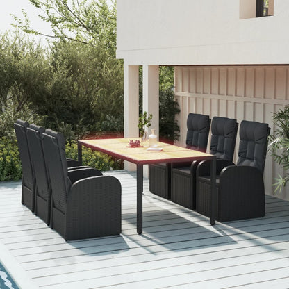 5 Piece Garden Dining Set With Cushions Grey Poly Rattan