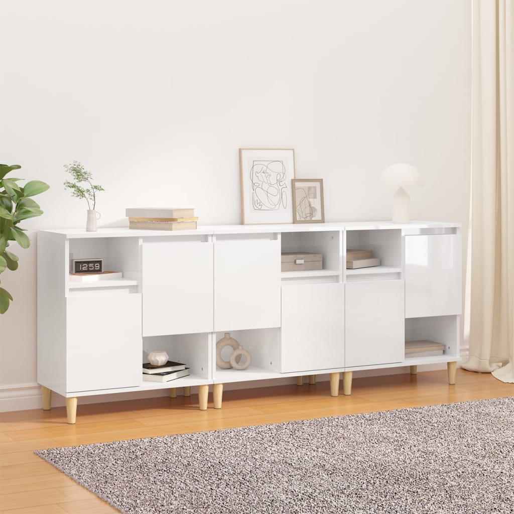 Sideboards 3 Pcs 60X35X70 Cm Engineered Wood