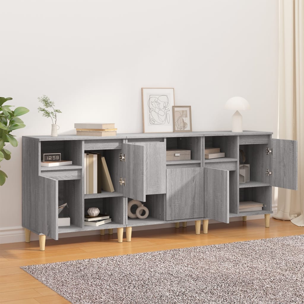 Sideboards 3 Pcs 60X35X70 Cm Engineered Wood