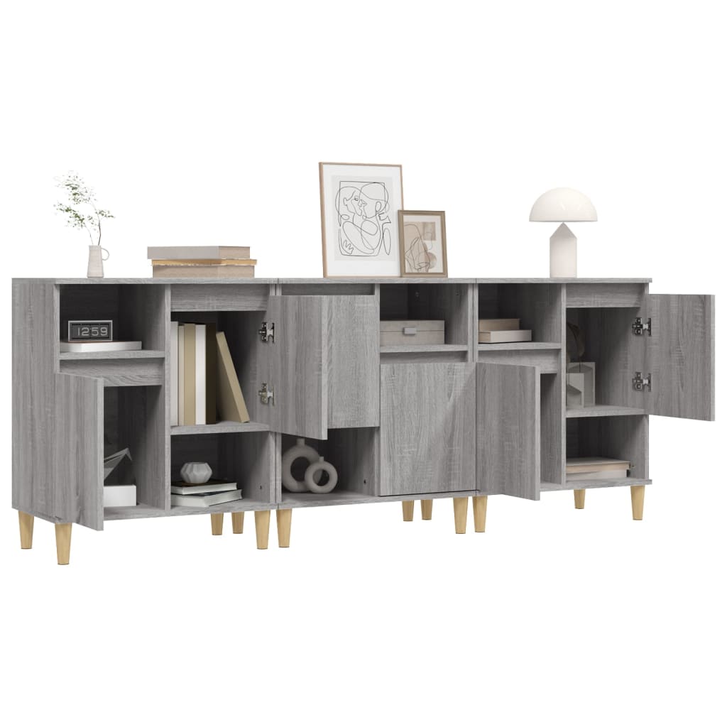 Sideboards 3 Pcs 60X35X70 Cm Engineered Wood
