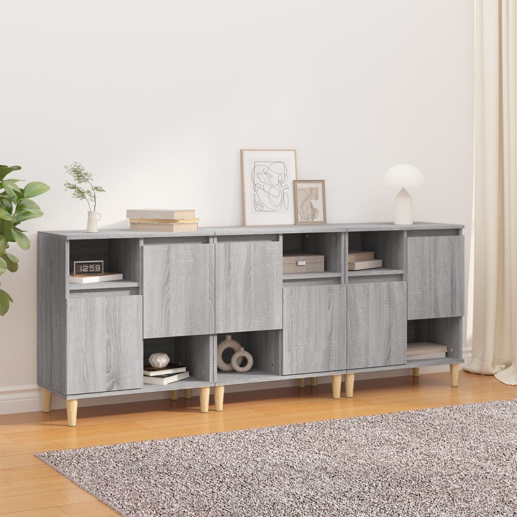 Sideboards 3 Pcs 60X35X70 Cm Engineered Wood