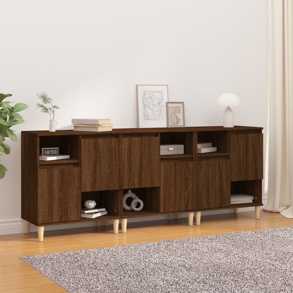 Sideboards 3 Pcs 60X35X70 Cm Engineered Wood