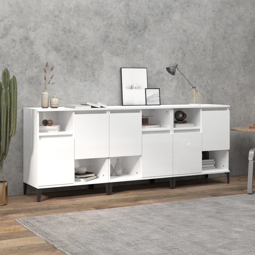 Sideboards 3 Pcs 60X35X70 Cm Engineered Wood
