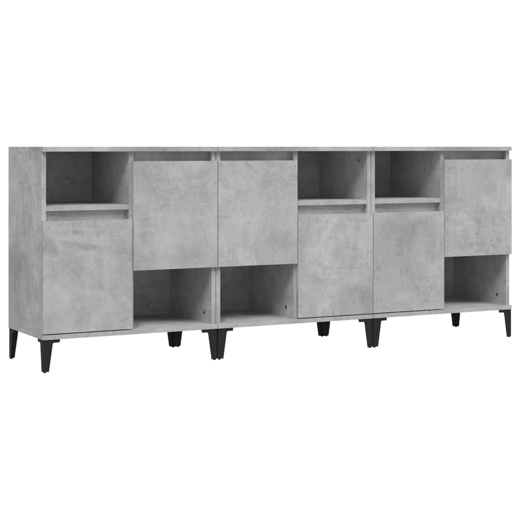 Sideboards 3 Pcs 60X35X70 Cm Engineered Wood