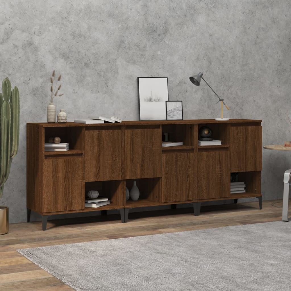 Sideboards 3 Pcs 60X35X70 Cm Engineered Wood
