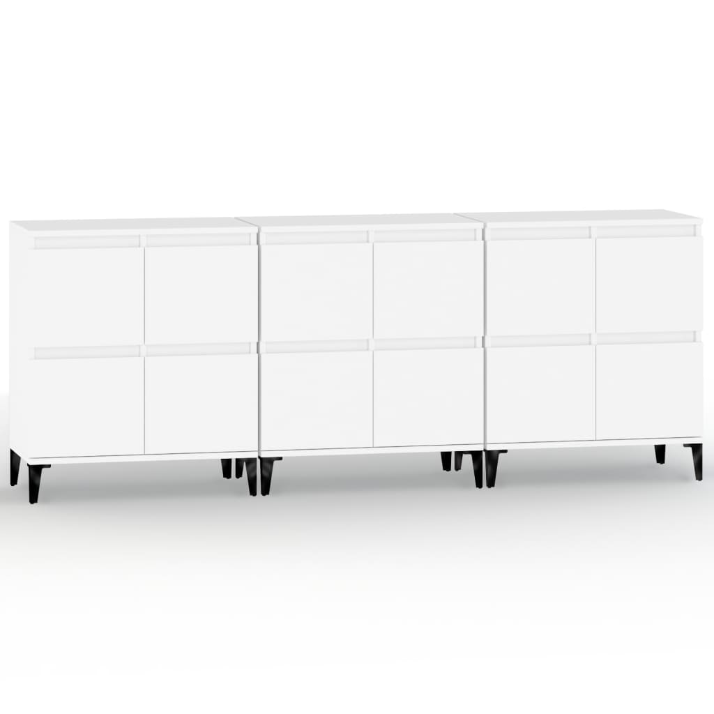 Sideboards 3 Pcs 60X35X70 Cm Engineered Wood