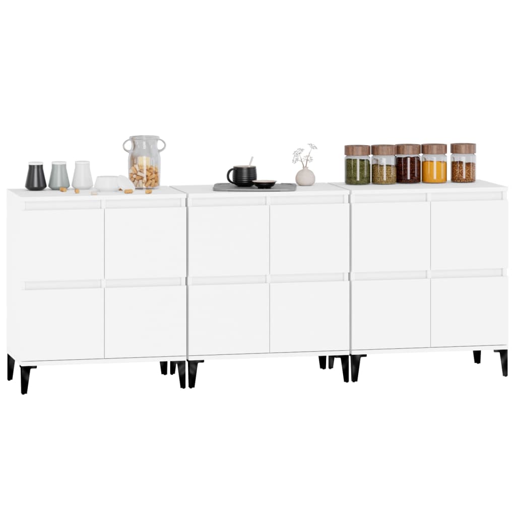 Sideboards 3 Pcs 60X35X70 Cm Engineered Wood