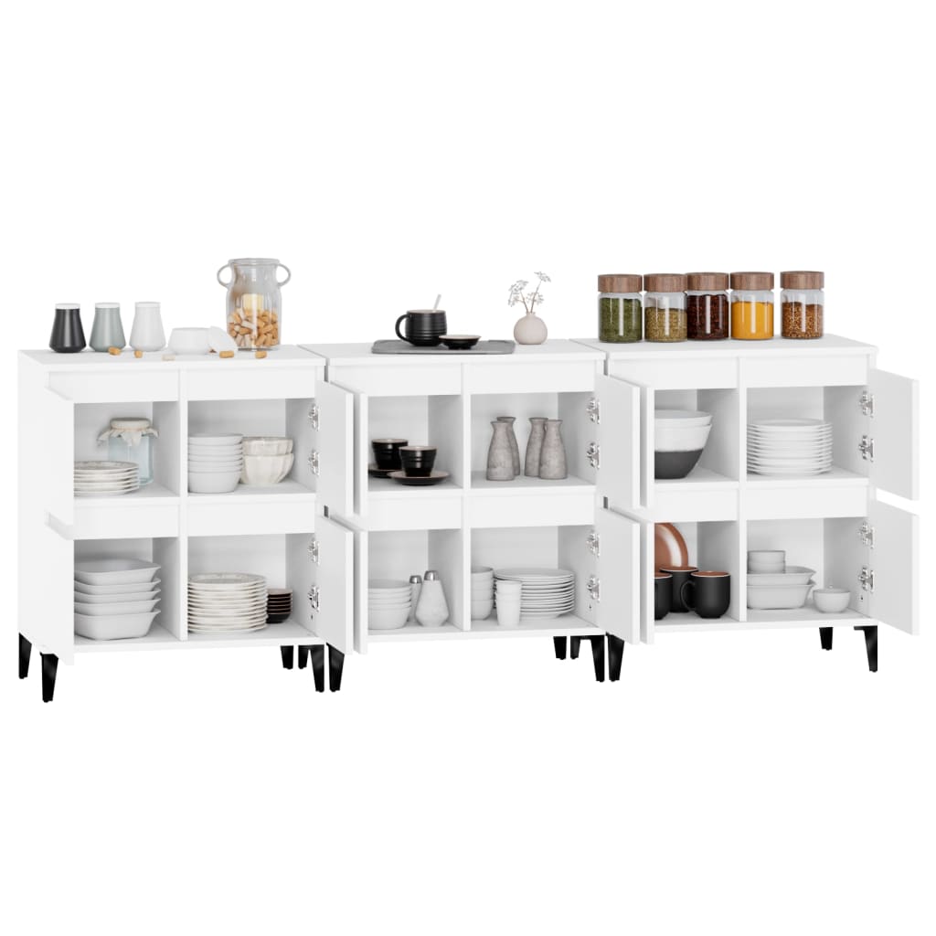 Sideboards 3 Pcs 60X35X70 Cm Engineered Wood