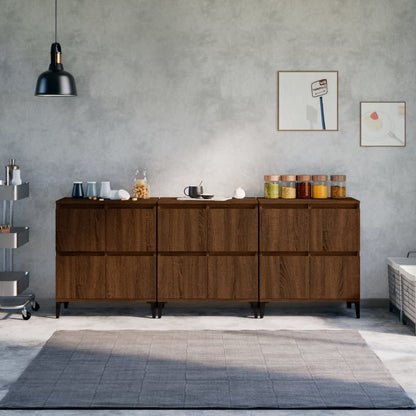 Sideboards 3 Pcs 60X35X70 Cm Engineered Wood