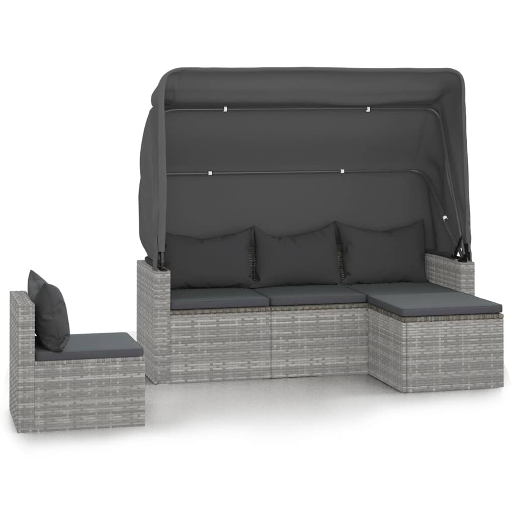 4 Piece Garden Sofa Set With Cushions Poly Rattan