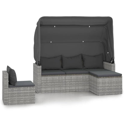 4 Piece Garden Sofa Set With Cushions Poly Rattan