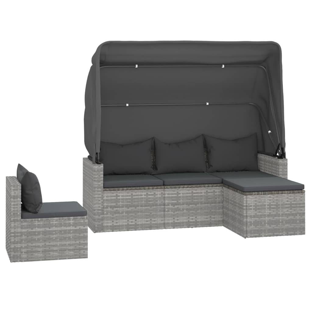 4 Piece Garden Sofa Set With Cushions Poly Rattan