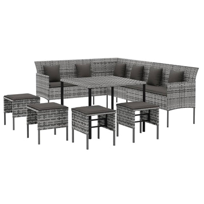6 Piece Garden Dining Set With Cushions Poly Rattan