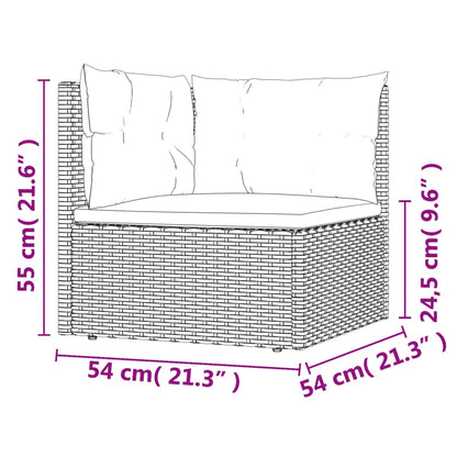 7 Piece Garden Lounge Set With Cushions Black Poly Rattan