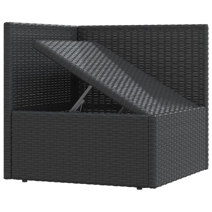 8 Piece Garden Lounge Set With Cushions Black Poly Rattan