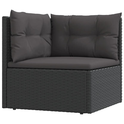 6 Piece Garden Lounge Set With Cushions Black Poly Rattan