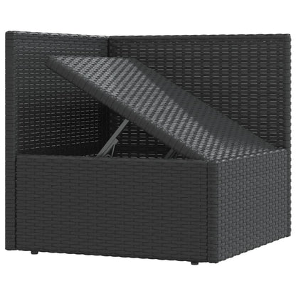 5 Piece Garden Lounge Set With Cushions Black Poly Rattan