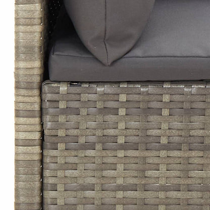 5 Piece Garden Lounge Set With Cushions Grey Poly Rattan