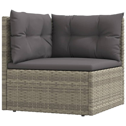 6 Piece Garden Lounge Set With Cushions Grey Poly Rattan