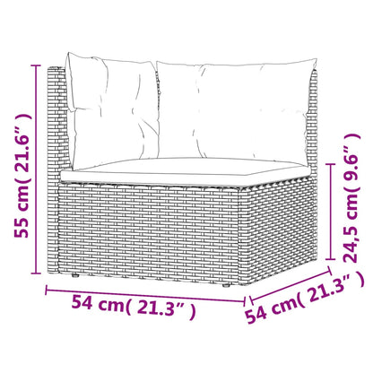 6 Piece Garden Lounge Set With Cushions Grey Poly Rattan