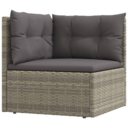 6 Piece Garden Lounge Set With Cushions Grey Poly Rattan