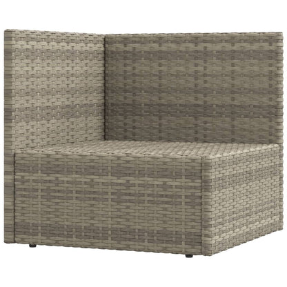 6 Piece Garden Lounge Set With Cushions Grey Poly Rattan