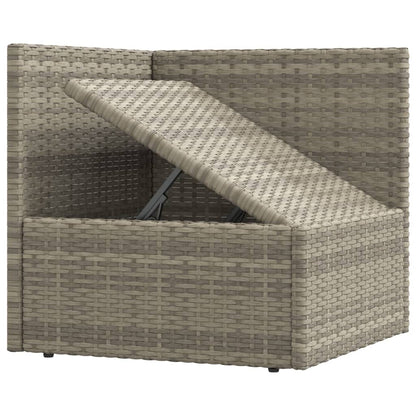 6 Piece Garden Lounge Set With Cushions Grey Poly Rattan