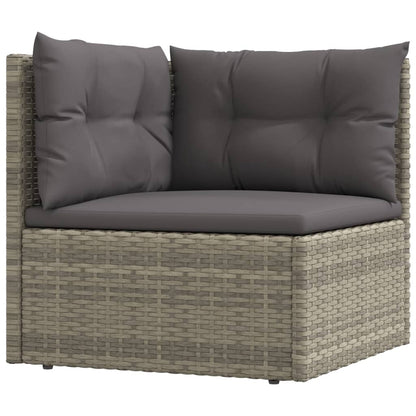 6 Piece Garden Lounge Set With Cushions Grey Poly Rattan