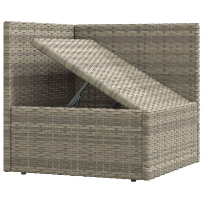 6 Piece Garden Lounge Set With Cushions Grey Poly Rattan