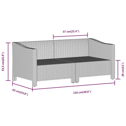 5 Piece Garden Lounge Set With Cushions Grey Poly Rattan