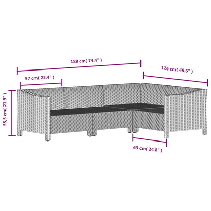 7 Piece Garden Lounge Set With Cushions Grey Poly Rattan
